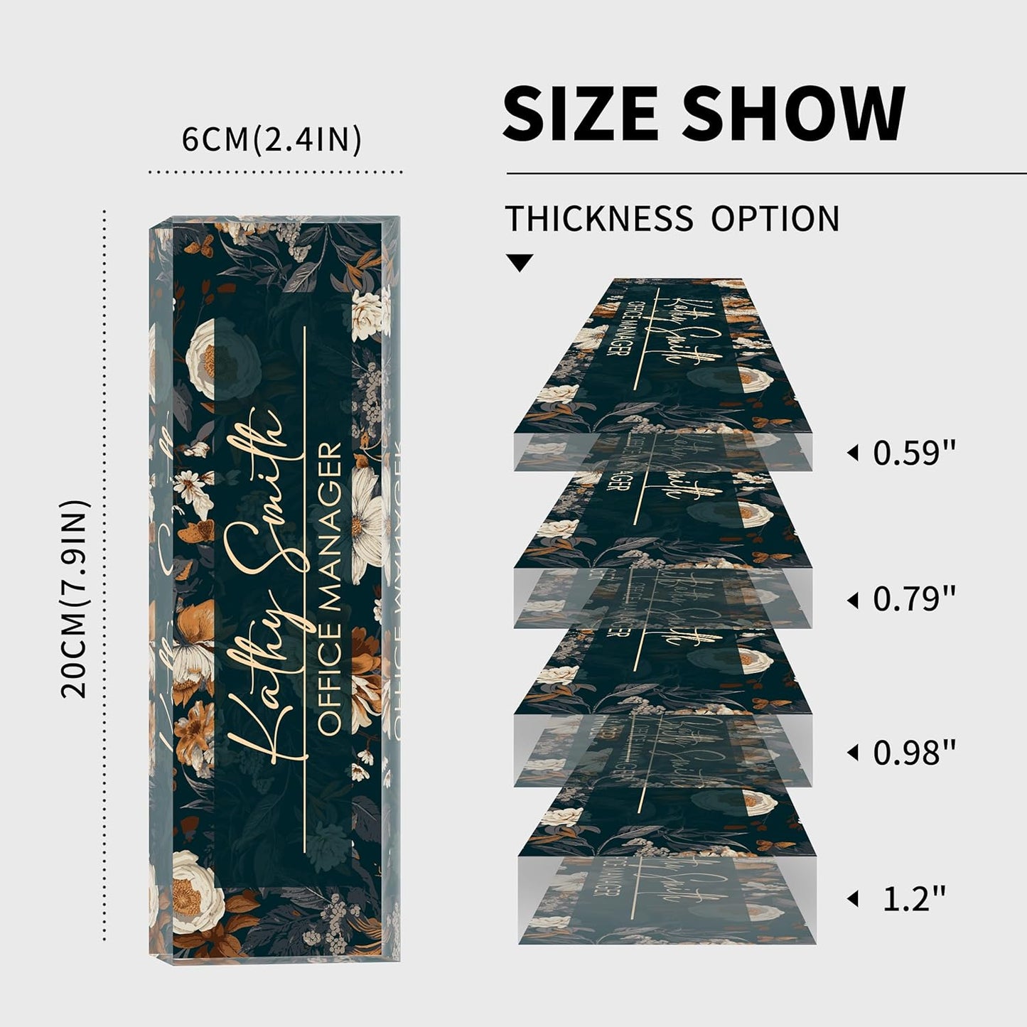 Personalized Name Plate for Desk, Custom Desk Name Plate, Acrylic Name Plate Office Desk Accessories, Personalized Office Gifts for Coworkers Teachers, Employee Appreciation Gifts (B-Darkcyan)