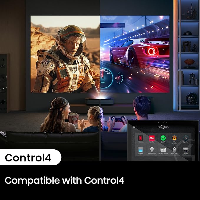 Hisense PL2, Ultra Short Throw Home Theater Laser Projector, 80” – 150”, 4K UHD, 2,700 Lumens, 3000:1 Contrast, Dolby Vision & Atmos, 3D, Google TV, WIFI 6E