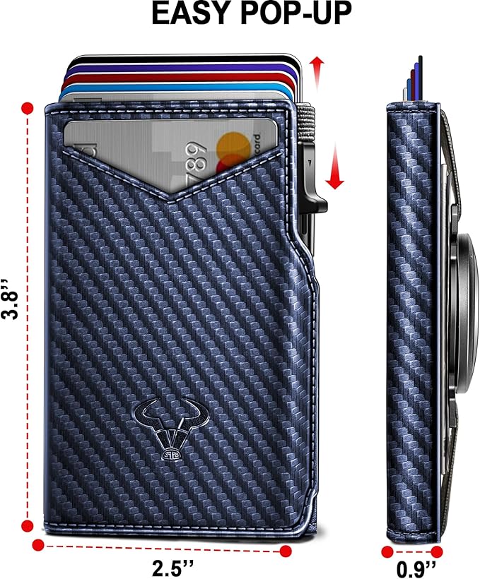 BULLIANT Men Airtag Wallet,Slim Front Pocket Wallet Money Clip for Men Gift 3.8"x2.7",Pop-up Access