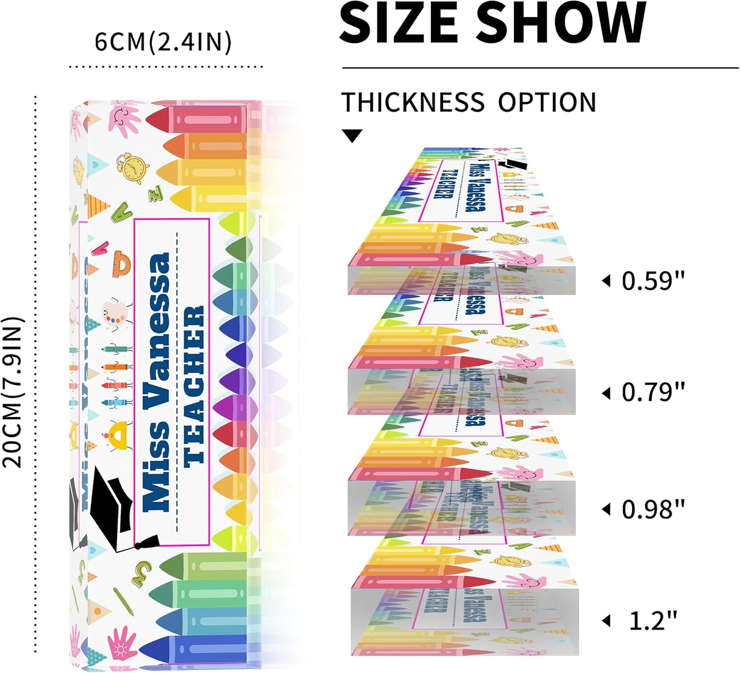 Teacher Name Plates for Desk, Acrylic Name Plate Personalized, Gifts for Teacher Boss Employee Appreciation Office Desk Decor (Kindergarten 1)