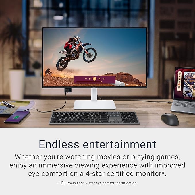 Dell 27 Plus 4K USB-C Monitor - S2725QC - 27-inch 4K (3840 x 2160) 120Hz 16:9 Display, AMD FreeSync Premium, sRGB 99%, Integrated Speakers, 1500:1 Contrast Ratio, Comfortview Plus - Ash White