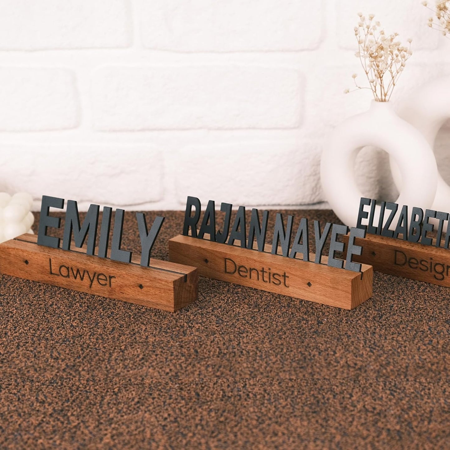 Custom Wooden Desk Name Plate with Natural Stand – Personalized Office Sign for Desk, Business Name Tag, Teacher Gift, Office Decor, Graduation or Co-Worker Gift