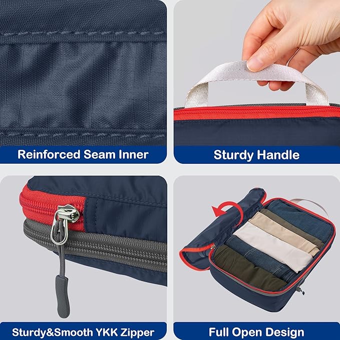 Cipway Compression Packing Cubes, Ultralight Luggage Organizer Bags, Travel Essentials for Carry on Suitcase (3 Piece,Blue)