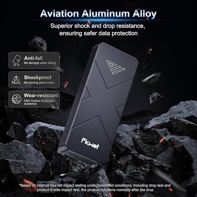 2TB External SSD, USB4 40Gbps Portable SSD 2TB with Cooling Fan, Up to 3700MB/s, External Solid State Drives Compatible with Mac mini, iPhone 15/16 Series, Tablets, MacBook, iPad, iMac, etc(FP110)