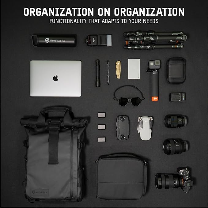 WANDRD PRVKE 21L, V3 Backpack: Weather-Resistant Travel & Camera Backpack with Laptop Sleeve, Quick Side Access, Clamshell Opening – Ideal Photography & Travel Bag (Black)