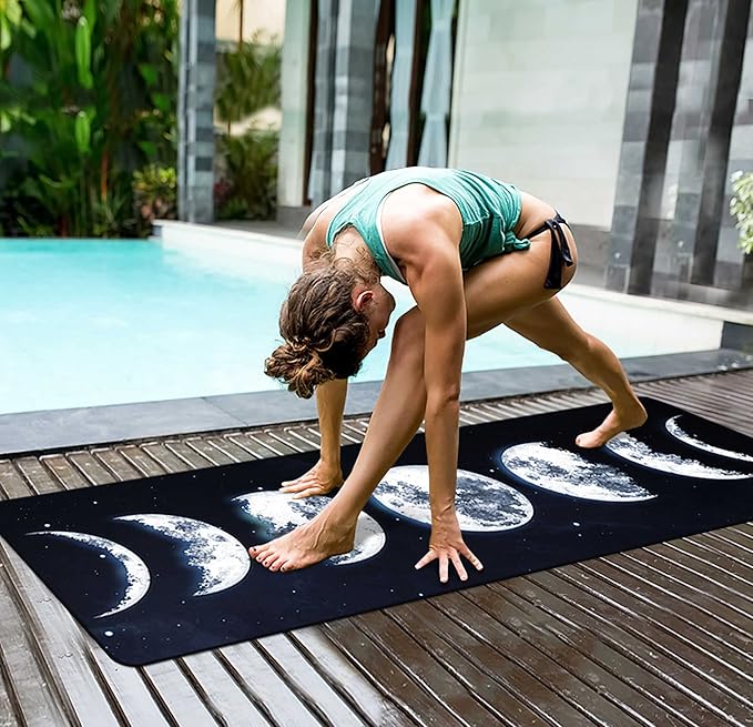 nuveti Yoga Mat Print Extra Thick TPE Non Slip Fitness Exercise Mat with Carrying Bag,72"x24" Extra Thick 6MM Exercise & Workout Mat for Yoga, Pilates Fitness and Floor Exercises