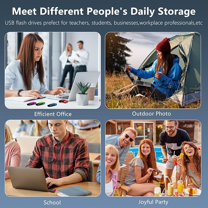 USB Flash Drives 10 Pack 16GB Flash Drive - AGECASH A USB 2.0 Thumb Drive Jump Zip Drive Flashdrive, USB Memory Stick Pendrive for Data Storage & Transfer with 10PCS Lanyard (Multi-Colored 16GB)