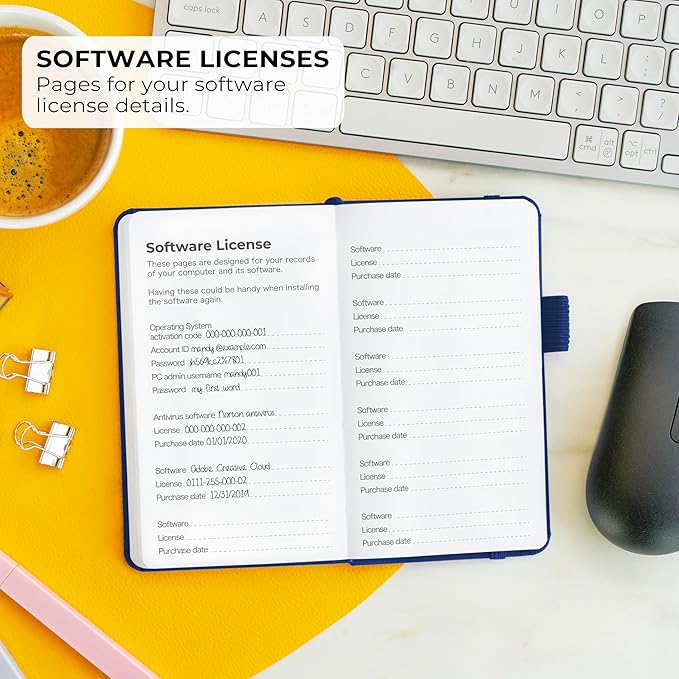 Clever Fox Password Book – Alphabetized Internet Address & Password Organizer - Computer & Website Password Keeper Notebook – Log-In Password Journal – Pocket, 6.2x3.5″, Hardcover (Mystic Blue)