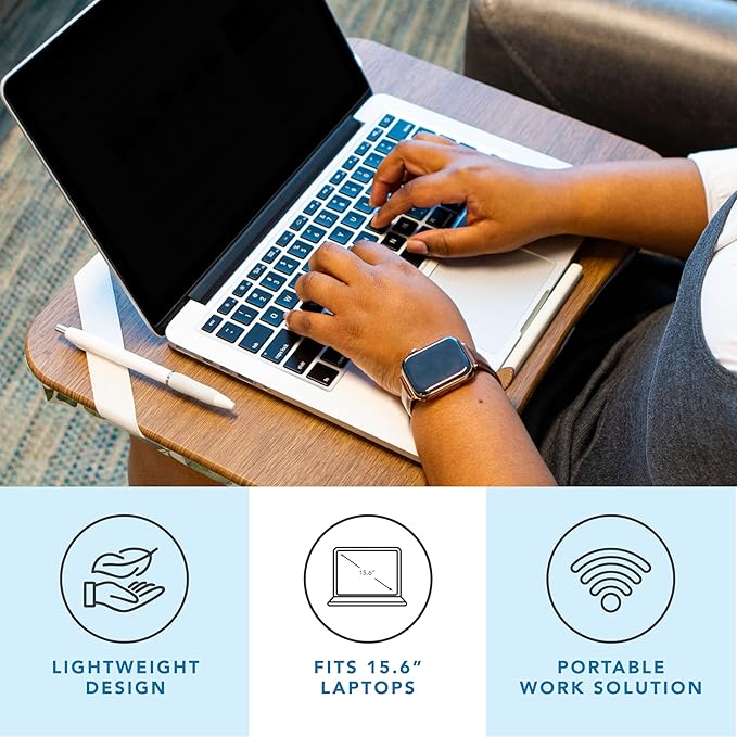 LAPGEAR Designer Lap Desk 2-Pack with Storage Basket, Phone Slot & Device Ledge – Watercolor Leaves – Fits Laptops up to 15.6" – Style No. 70412