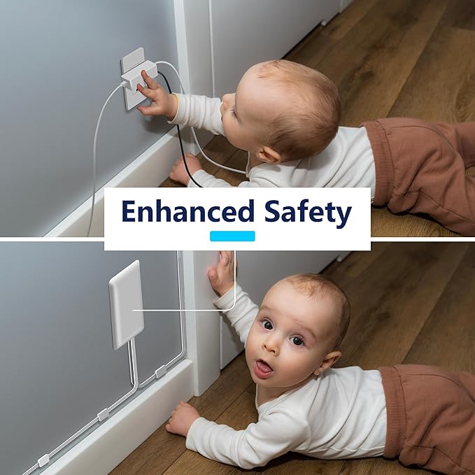 LIDER Outlet Extender with 3 Receptacles, 2 Power Strip with USB Type-A and Type-C Charger, USB Port, Ultra-Thin Wall Plate Plug with Cord Extender, 3-Outlet Power Strip, 3ft Cord, ETL-Listed, White