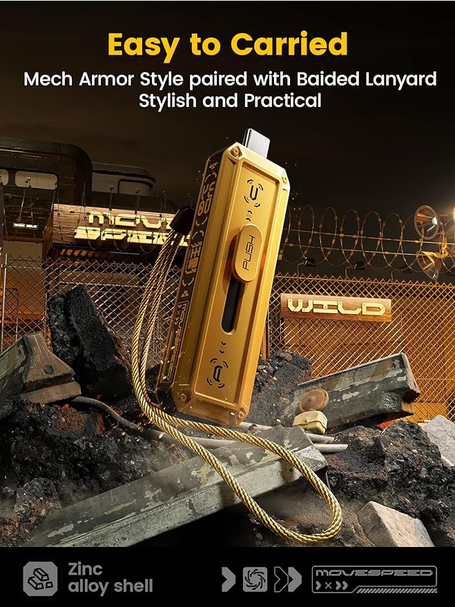 MOVE SPEED 128GB Flash Drive 1000MB/s Read Write Speed,USB 3.2 Gen2+USB C External SSD with Dual Ports, Portable SSD 3-Stage Push-Pull Design, Thumb Drive for iPhone 15/16 Series/Mac/Android Phone etc