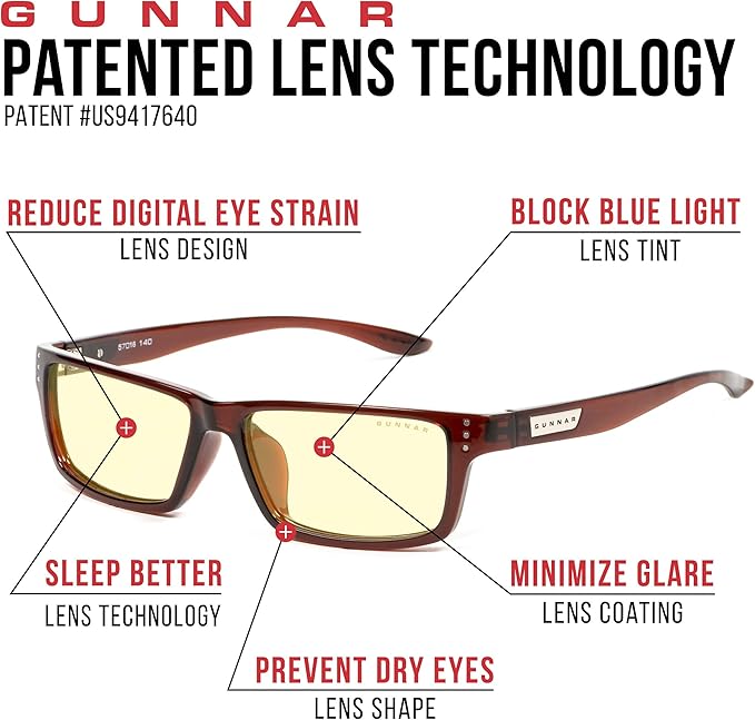 GUNNAR - Premium Gaming and Computer Glasses - Blocks Blue Light - Riot
