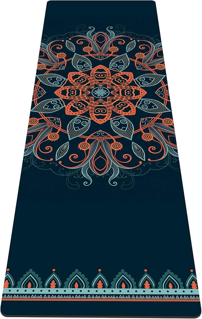 nuveti Yoga Mat Print Extra Thick TPE Non Slip Fitness Exercise Mat with Carrying Bag,72"x24" Extra Thick 6MM Exercise & Workout Mat for Yoga, Pilates Fitness and Floor Exercises