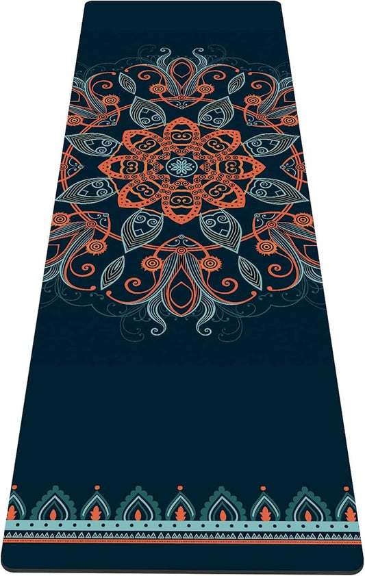 nuveti Yoga Mat Print Extra Thick TPE Non Slip Fitness Exercise Mat with Carrying Bag,72"x24" Extra Thick 6MM Exercise & Workout Mat for Yoga, Pilates Fitness and Floor Exercises