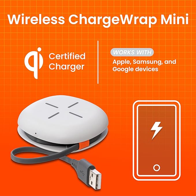 Ventev Wireless Chargewrap Mini, Qi Certified Charger for Most Wireless-Enabled Devices (WCWMINIVNV)