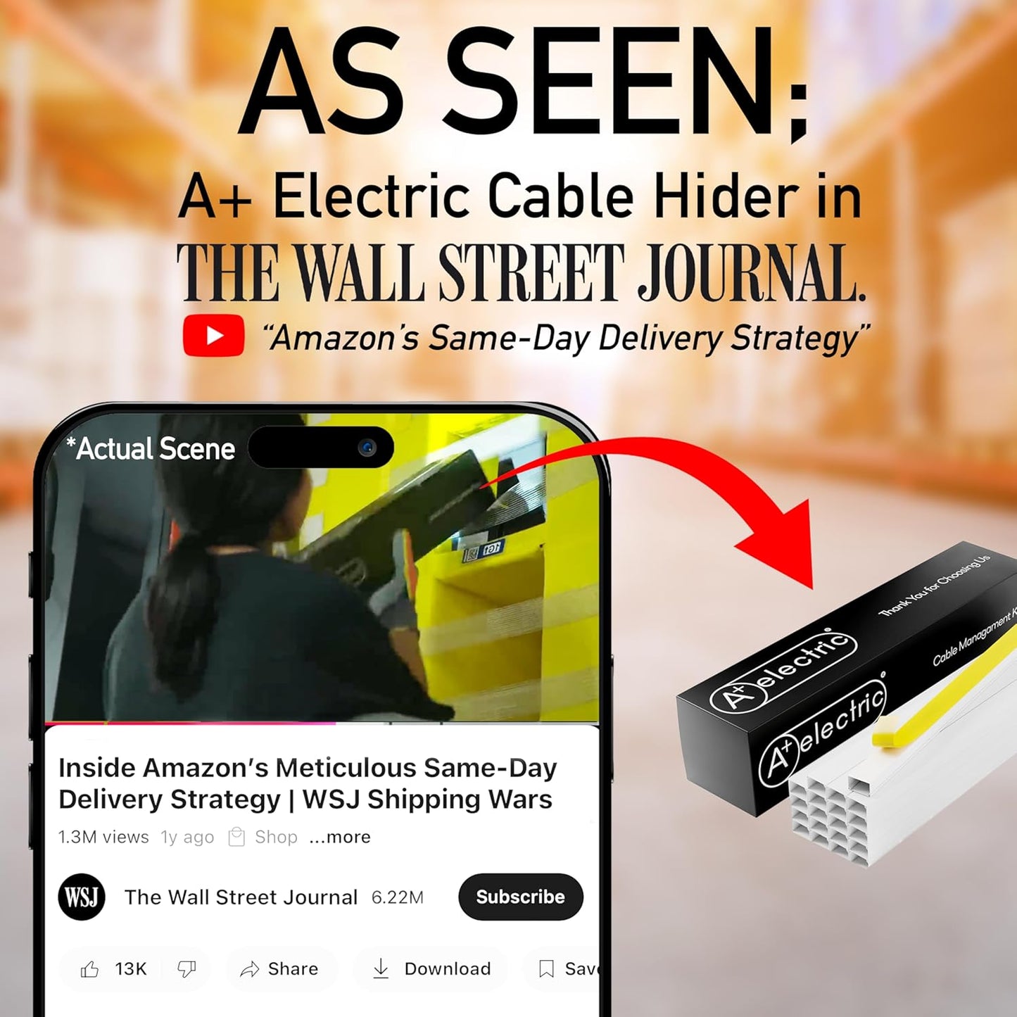 315" Cable Hider, Wire Cover, Cables Raceway for Cord Hide, Long, Large, White and paintable Cords Cover Concealer Conduit Channel, TV, Ethernet Molding Electrical Wires Management Kit