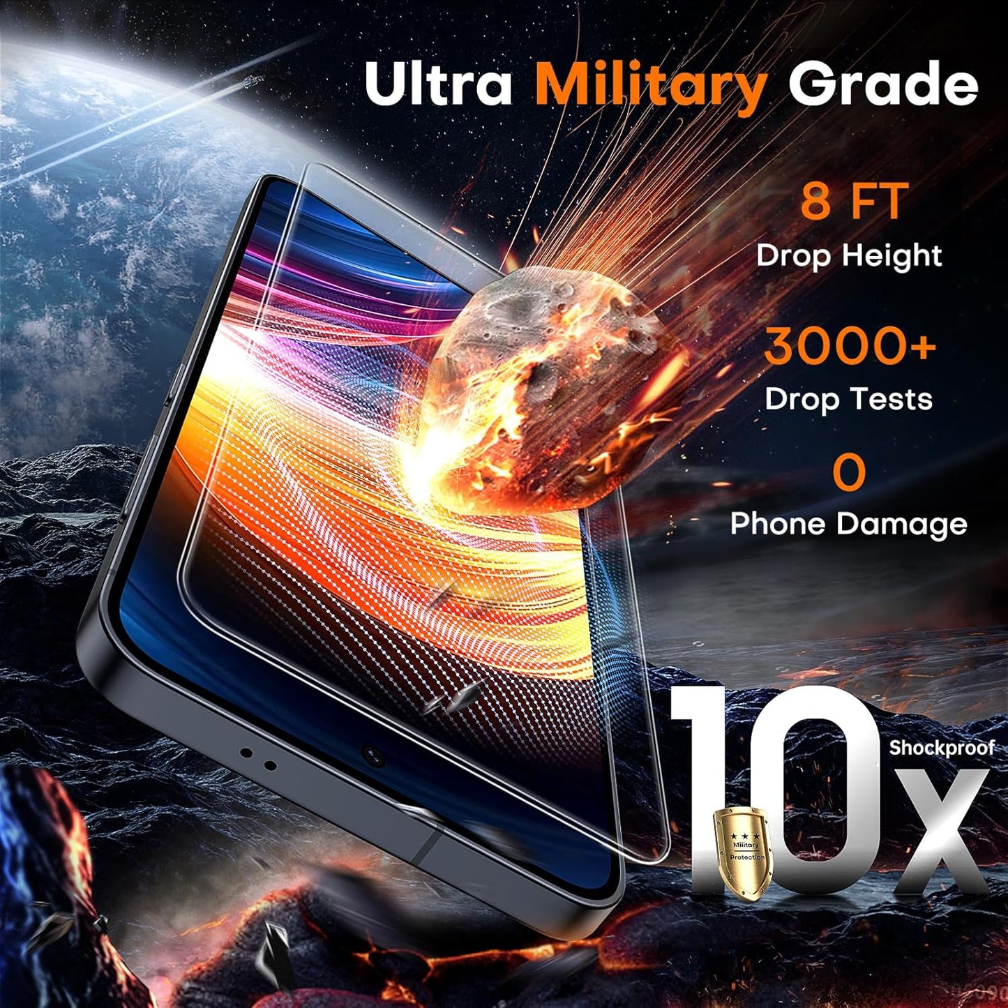 TOCOL for Samsung Galaxy S25 Plus Screen Protector [9H Hardness] [Military Grade Shatterproof] HD Tempered Glass 2 Pack