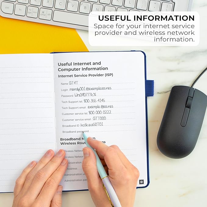 Clever Fox Password Book – Alphabetized Internet Address & Password Organizer – Computer & Website Password Keeper Notebook – Log-In Password Journal - Medium, A5, 8.3x5.8″, Hardcover (Mystic Blue)