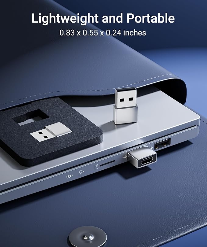 Syntech USB C Female to USB A Male Adapter 3 Pack, Type C Charger Cable Power Adapter Compatible with iPad Air 7, iPhone 17/16/15/14 Pro Max, Apple Watch Series 10/9/8, Samsung Galaxy S20 etc, Silver