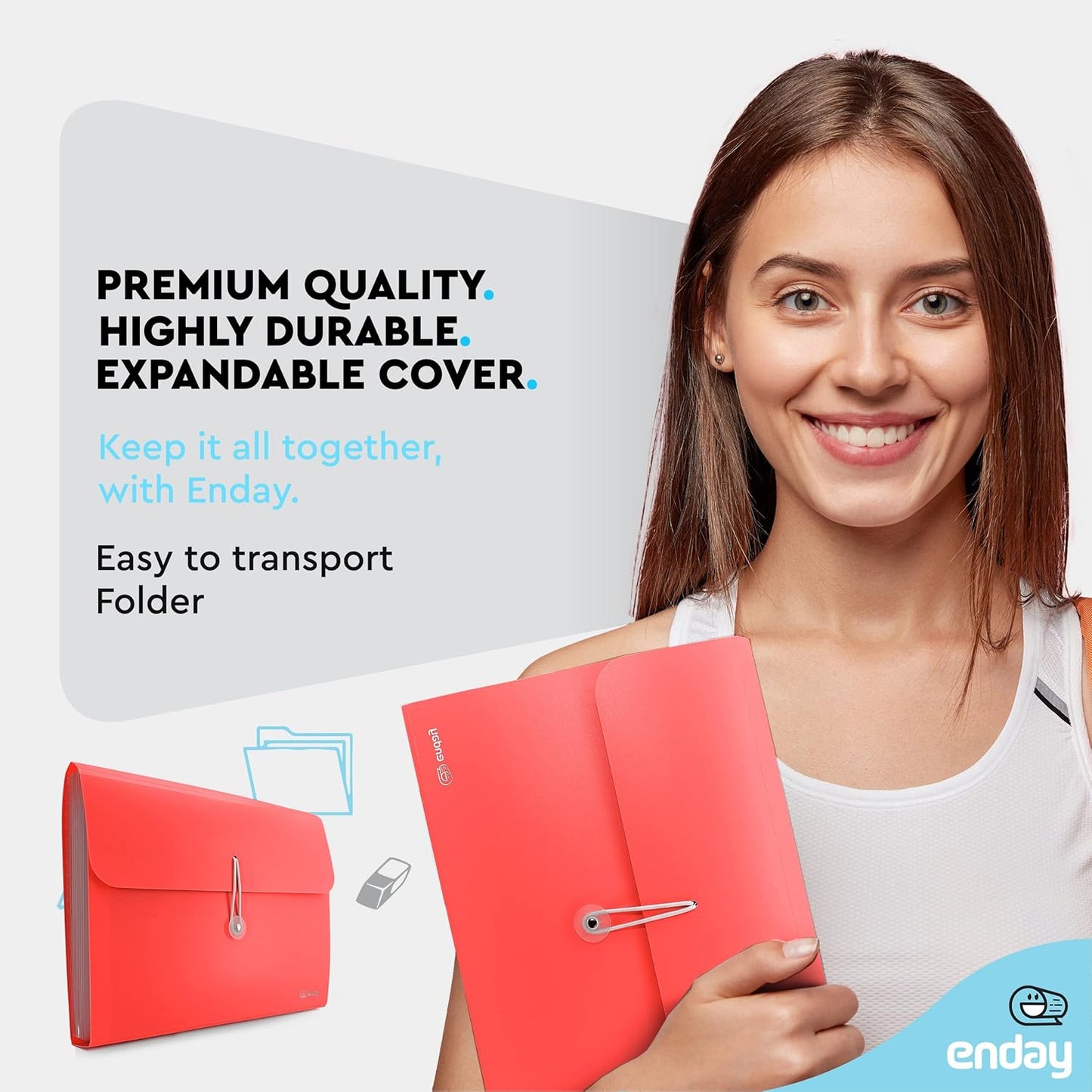 Accordion File Organizer 13 Pocket Expanding File Folder with Labels, Accordion File Organizer Letter Size Letter A4 Paper for Receipts, Bills and Documents 13" x 9.5” –by Enday