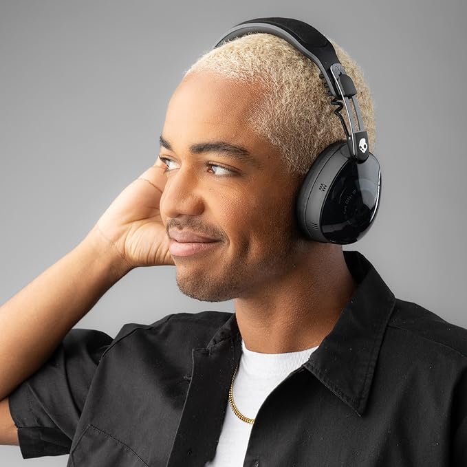 Skullcandy Aviator 900 ANC Wireless Over-Ear Bluetooth Headphones, THX Spatial Audio with Head Tracking, Adaptive Noise Cancelling, Up to 60 Hours Battery, Microphone for iPhone Android - True Black