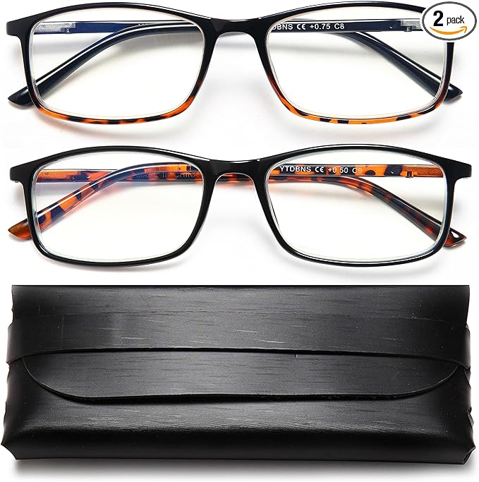 Professional Reading Glasses for Men/Women, Blue Light Blocking Computer Readers with Spring Hinges for Glare and UV Protection