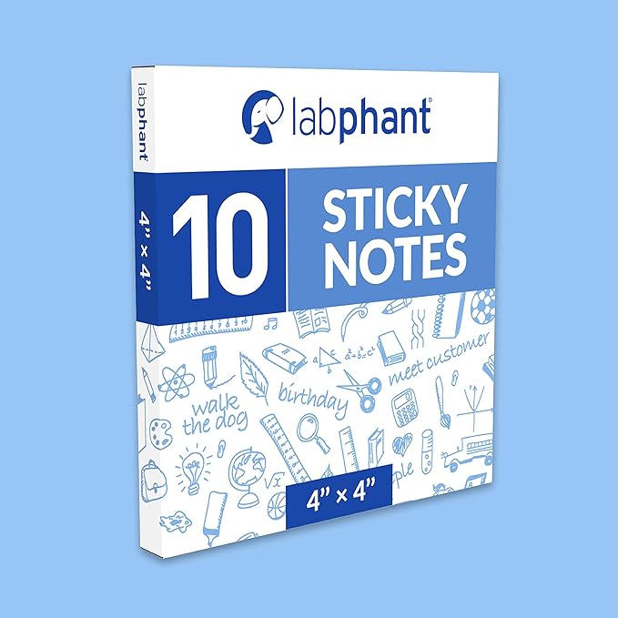 Dry Erase Sticky Notes - 10 Pack of 4x4 Inch; Adhesive Free Reusable Whiteboard Stickers for Smooth Surfaces; No More Paper Post Notes - Reusable Home and Office Product (White, 4 x 4)
