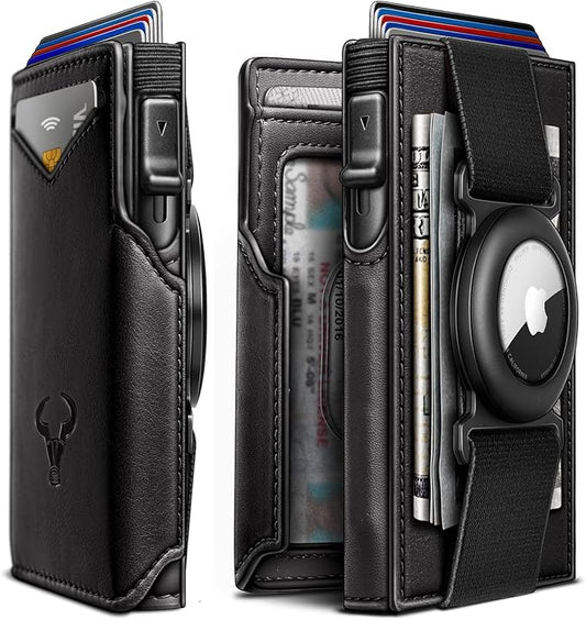 BULLIANT Men Airtag Wallet,Slim Front Pocket Wallet Money Clip for Men Gift 3.8"x2.7",Pop-up Access