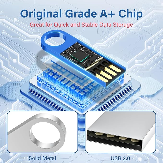 Customizable Flash Drives 512MB, Wooolken Personalized USB 2.0 Thumb Drives 10/20/50/100 Pack, Logo Pendrive Custom Memory Stick USB Engraved Logo (Metal)