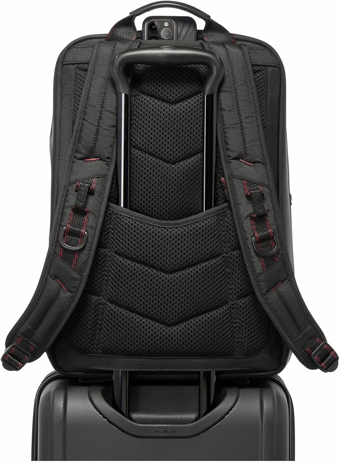 TUMI - Alpha Bravo Pro 17" Backpack - Expandable Travel and Commute Gaming and Tech Bag - Fits up to 17" Laptop - Red Ombre