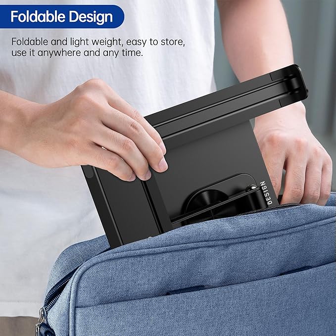 BESIGN LS12 Laptop Stand with 360° Rotating Base, Ergonomic Adjustable Notebook Holder, Riser Holder Computer Stand Compatible with Air, Pro, Dell, HP, Lenovo More 10-14" Laptops (Black)