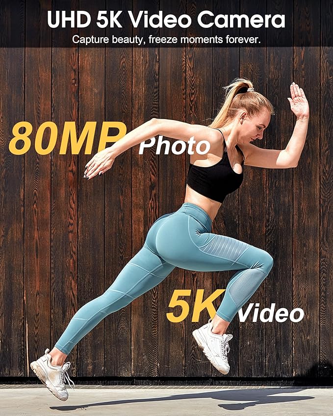 True 5K Digital Cameras for Photography - 80MP WiFi Autofocus Vlogging Camera for YouTube with 4.0" Touch Screen - UHD One-Touch Macro Video Camara for Beginner Photographer with 18X Zoom, Lens Cap