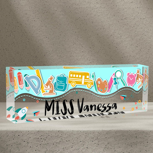 Office Desk Name Plate Personalized, Custom Name Plates for Desks, Name Plate Personalized for Office, Employee Appreciation Gifts (Kindergarten 4)