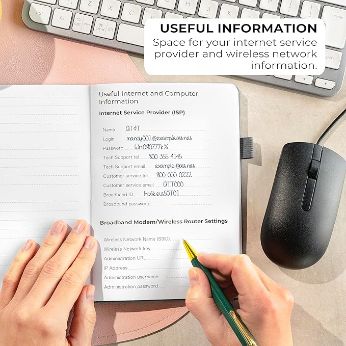 Clever Fox Password Book with alphabetical tabs. Internet Address Organizer Logbook. Medium Password Keeper for Website Logins (Gray)