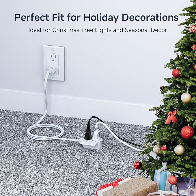 [UL Listed] Cable Matters 16 AWG 2 Prong Extra Long Extension Cord 25 ft, 13A 3-Outlet Extension Cords with Tamper Guard, 13 Amp, 1625 Watts, White