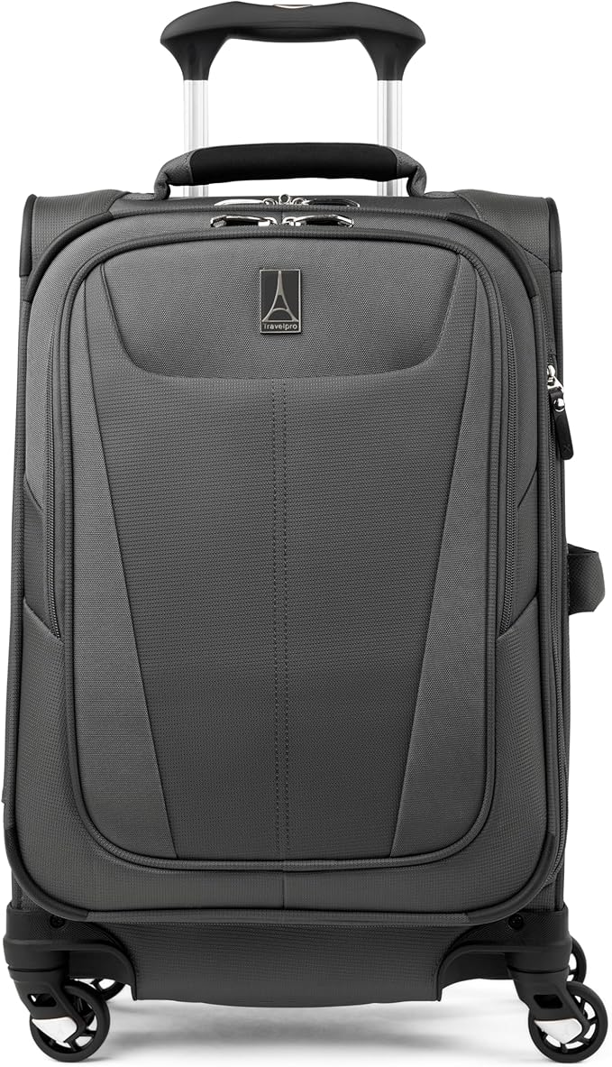 Travelpro Maxlite 5 Softside Expandable Carry on Luggage with 4 Spinner Wheels, Lightweight Suitcase, Men and Women, Shadow Grey, Compact Carry on 20-Inch