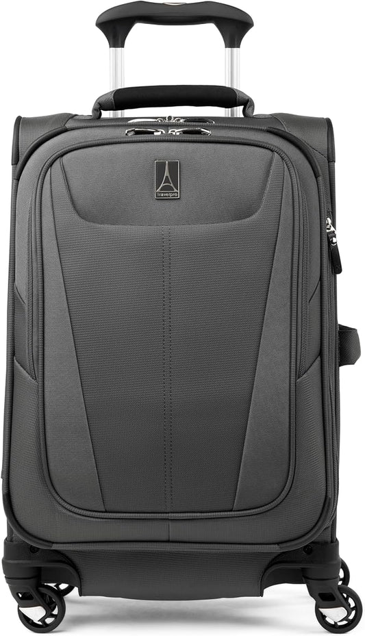 Travelpro Maxlite 5 Softside Expandable Carry on Luggage with 4 Spinner Wheels, Lightweight Suitcase, Men and Women, Shadow Grey, Compact Carry on 20-Inch