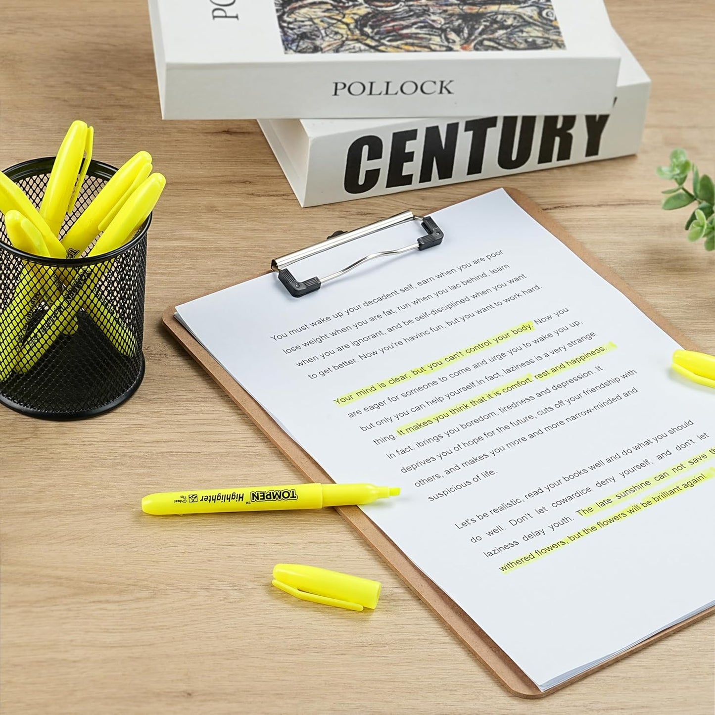 Highlighters Yellow 48 Pack – Bulk Chisel Tip High lighter Marker Set for School, Office, Bible Study, Journaling – Smear-Free, Quick Dry Ink – Fluorescent Pens for Teachers & Students