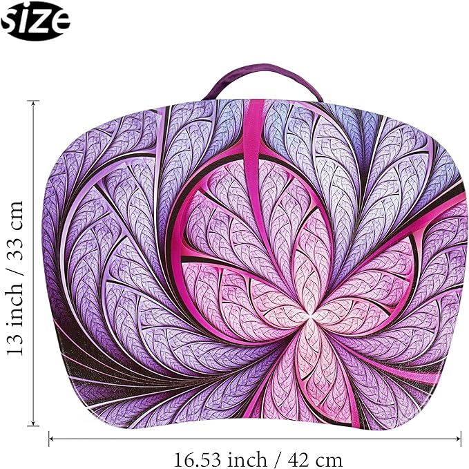 Lap Laptop Desk - Portable Lap Desk with Pillow Cushion, Fits up to 15.6 inch Laptop for Home Office Students Use as Computer Laptop Stand, Book Tablet(1-Purple Flower)
