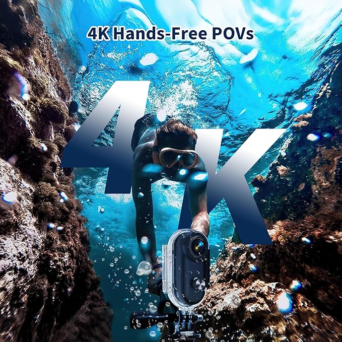 4K Mini Body Camera, Wearable Action Body Cam, Sports Action Camera，Thumb Size Hands-Free Recording Body Worn Camera, Premium Portable Camcorder Mount Anywhere for Work, Travel,Fishing, Pet Walking