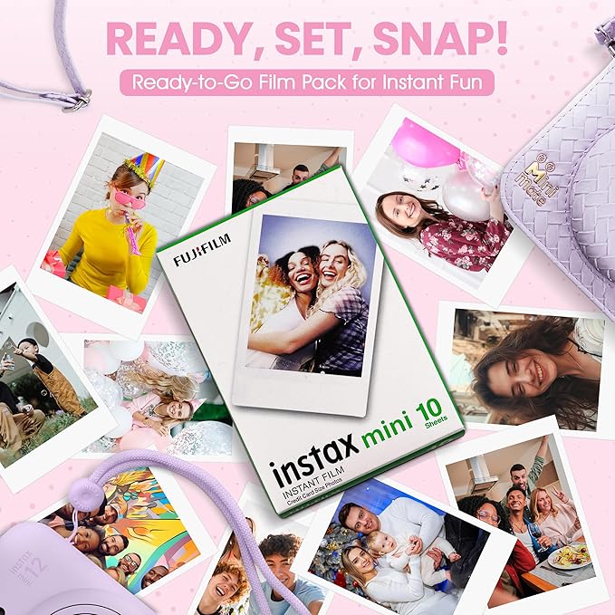 Fujifilm Instax Mini 12 Instant Camera Lilac Purple + Minimate Custom Designed Case + Fuji Instax Film 10 Sheets & Photo Album