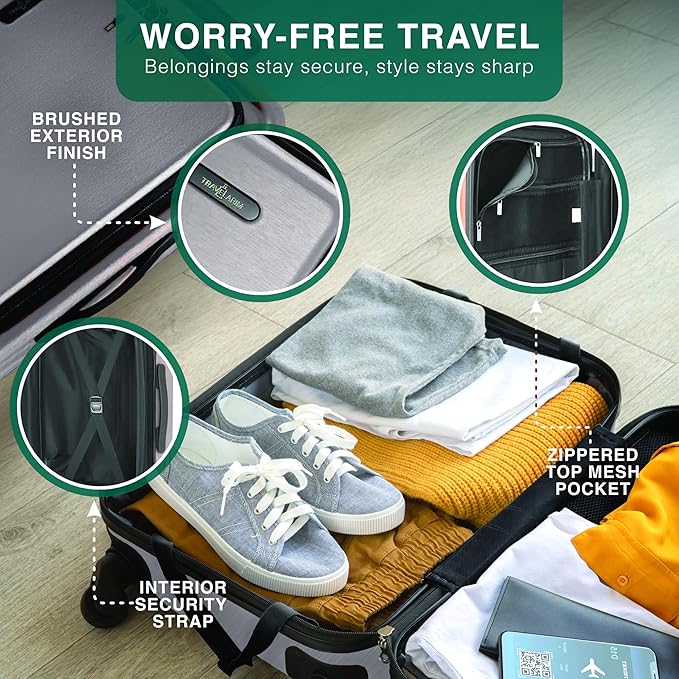 Luggage Sets 2 Piece, 24 Inch Suitcase and 28 Inch Luggage with Spinner Wheels, Durable Hard Shell Suitcase Set, Expandable Travel Suitcases with Wheels, Grey