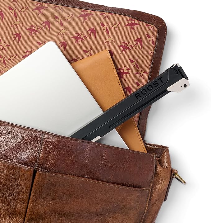 Roost V3 Plus - Ultra Portable and Adjustable Laptop Stand - Quick-Release Height Adjustment, 5 to 14 inch Screen Lift, Patented Rigid Folding Structure and Self-Adjustings Laptop Grips | Onyx Color