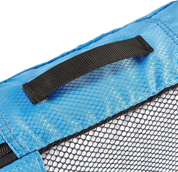 Amazon Essentials 4-Piece Packing Cubes Travel Accessories Set, Luggage Organizer with Double Zipper, Mesh Top, 100% Polyester, Small, Sky Blue (Previously Amazon Basics)