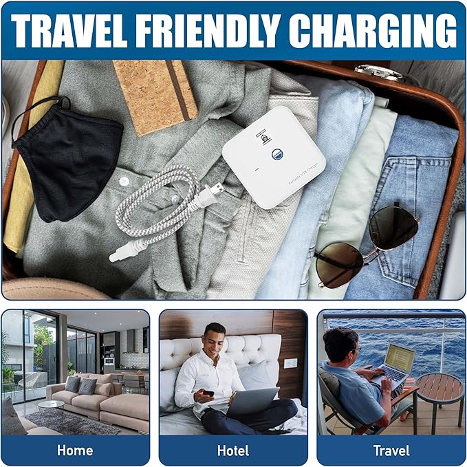 Cruise Approved Power Strip (Royal Caribbean, Disney & More) - Non Surge USB Charger [2 USB, 2 USB-C] 4 Port Charging Station, 3.8 ft Cord for iPhone, iPad, Laptops, More - Cruise Ship Essentials