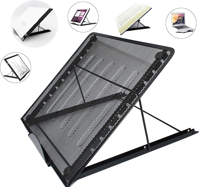 13.4x11.6inch Large Stand Ventilated Adjustable Light Box Laptop Pad Stand, Multifunction Tracing Holder for Ipad A3 A4 LED Tracing Light Pad Tablet Tracer