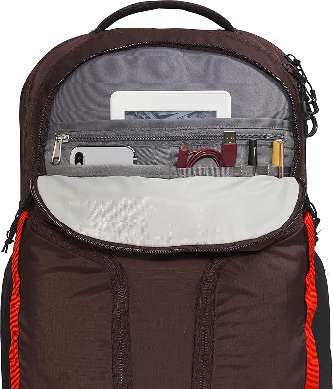The North Face Surge Commuter Laptop Backpack, Coal Brown/Fiery Red/TNF Black, One Size