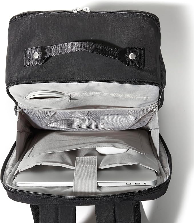 Baggallini Everyday Laptop Backpack - 11x15.5 Lightweight Water-Repellent Nylon Travel Bag w/Padded Laptop Sleeve & RFID