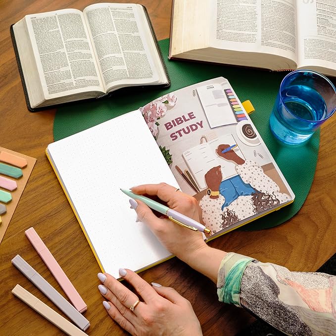 Clever Fox Bible Study Journal – Church Notes Notebook – Note Taking & Journaling Kit – Faith Based Religious Gifts & Accessories (Amber Yellow)