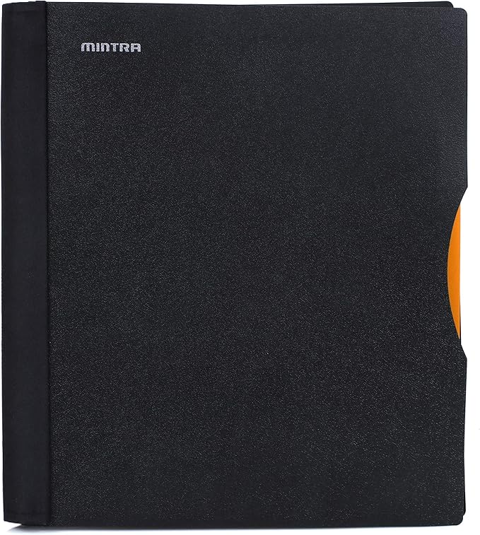 Mintra Office Durable PREMIUM Spiral Notebook, ((Black, 1 Subject, 8.5in x 11in)), Fabric Covered Coils, No Snags, Removable Adjustable Pocket Dividers, Ruler, Organization, Customizable